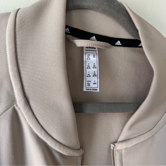 Adidas Women’s 2XL Beige Primegreen Full-Zip Track Jacket Neutral Athleisure - Picture 3 of 8